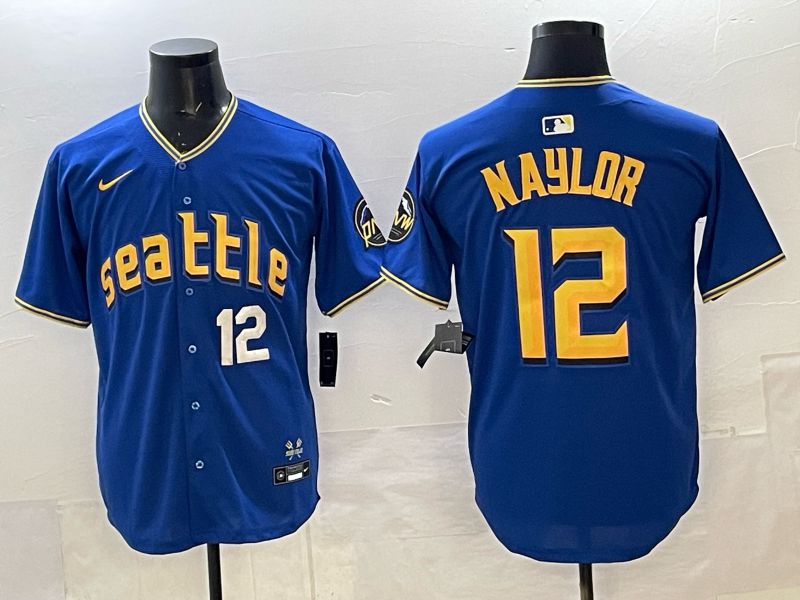 Men Seattle Mariners #12 Naylor blue Game Nike MLB 2025 Jersey 009